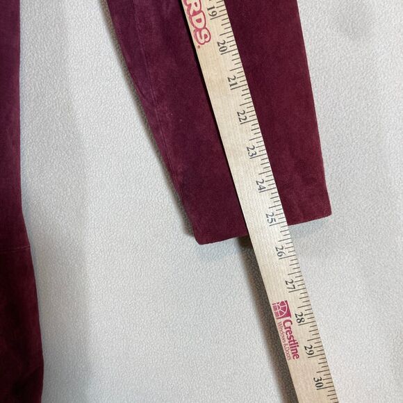 C Wonder Suede Trench Coat Women's Sz 10 Burgundy Red Lined Double Breasted - Picture 9 of 12